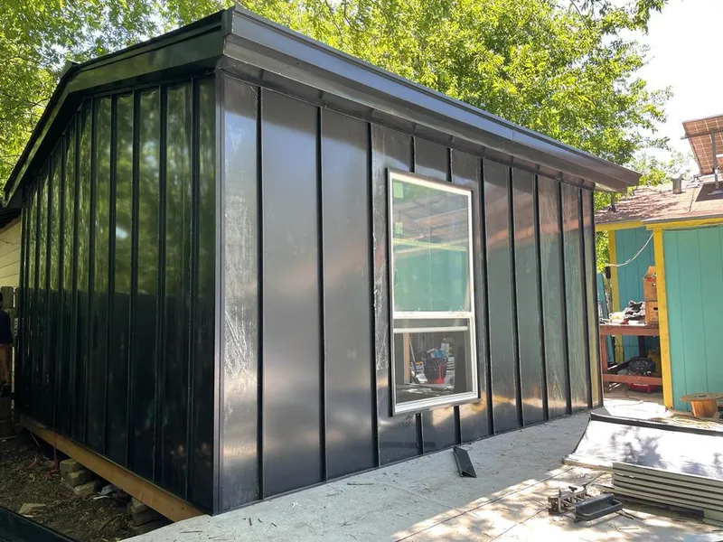 Black standing seam metal wall panels for Metal Roof Installation in Lakeland North